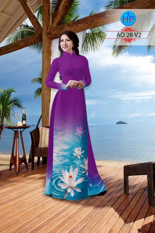 Vải áo dài bộ hoa Sen