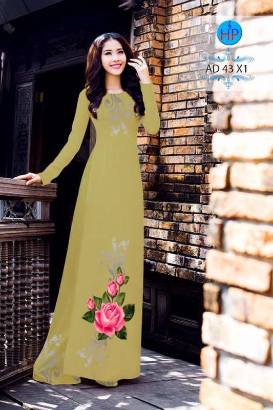 Vải áo dài bộ hoa Hồng
