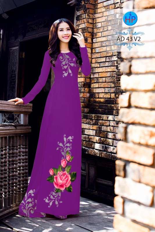 Vải áo dài bộ hoa Hồng