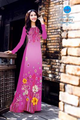 Vải áo dài bộ hoa cỏ-DT 2428