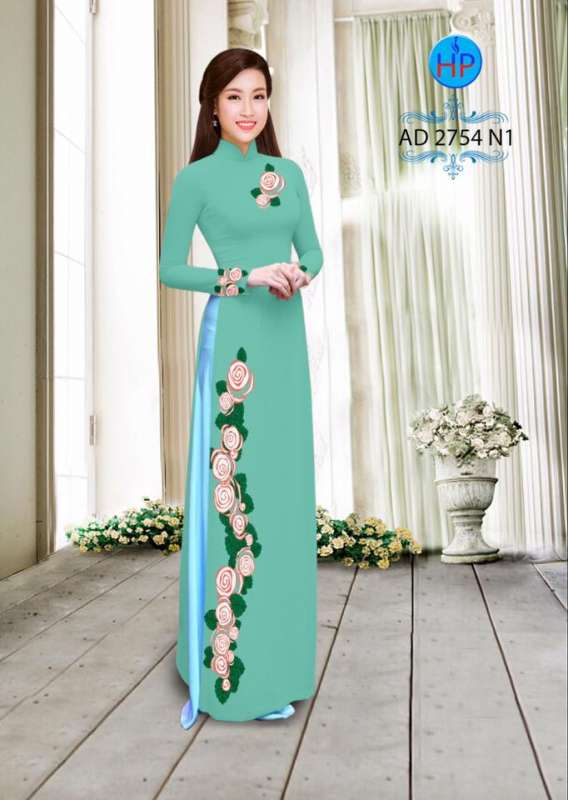 Vải áo dài hoa dây nhỏ