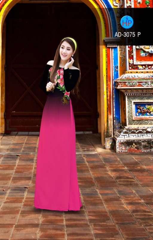 Vải áo dài hoa 3D