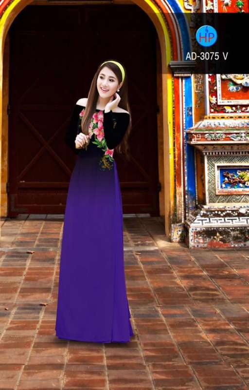 Vải áo dài hoa 3D Vải áo dài hoa 3D