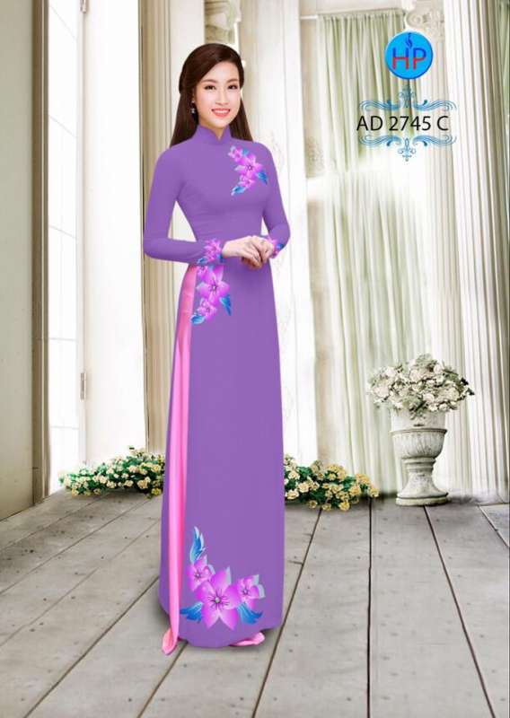 Vải áo dài hoa 3D