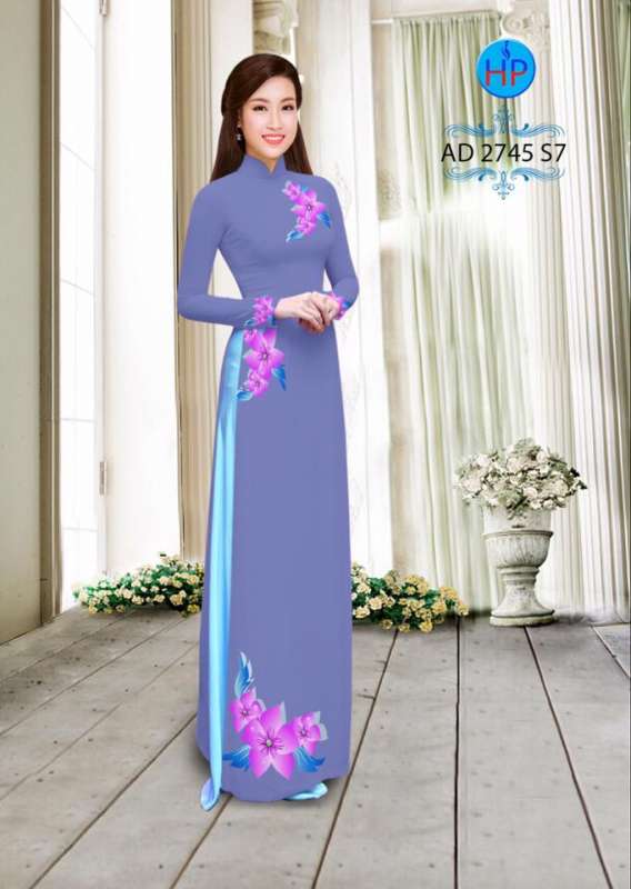 Vải áo dài hoa 3D