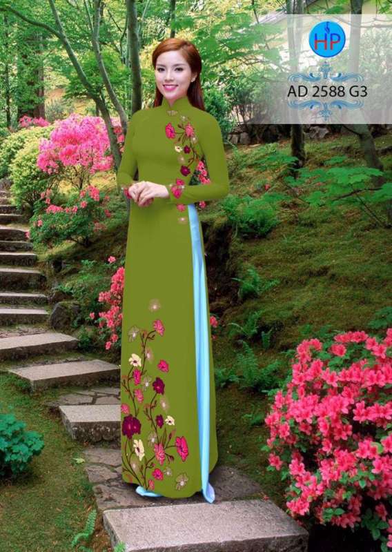 Vải áo dài hoa dây trên dưới Vải áo dài hoa dây trên dưới