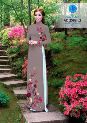 Vải áo dài hoa dây trên dưới-DT 2449