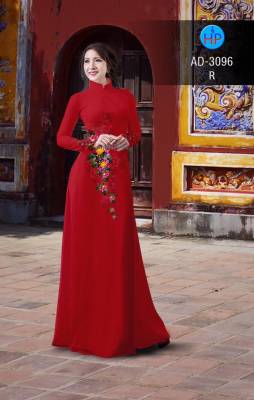 Vải áo dài hoa dây eo-DT 2450