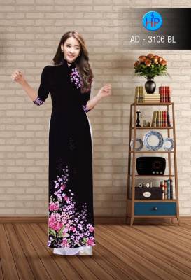 Vải áo dài hoa nhỏ trên dưới-DT 2452