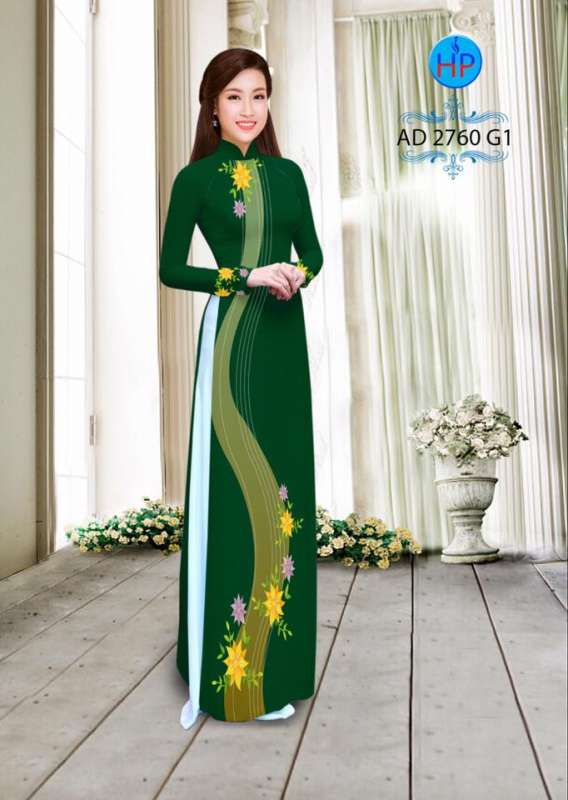Vải áo dài họa tiết chạy dọc