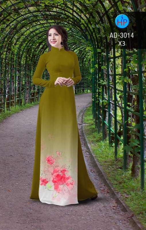 Vải áo dài hoa tà dưới