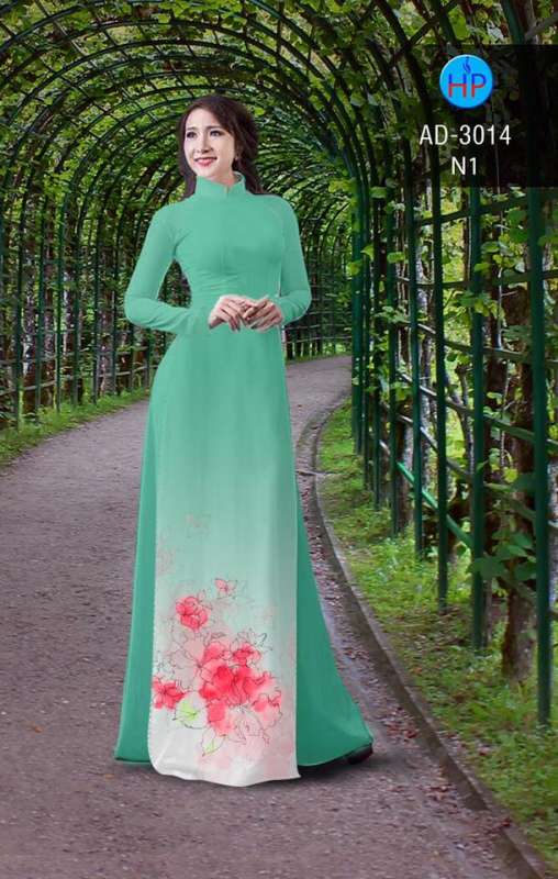 Vải áo dài hoa tà dưới