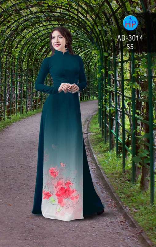 Vải áo dài hoa tà dưới