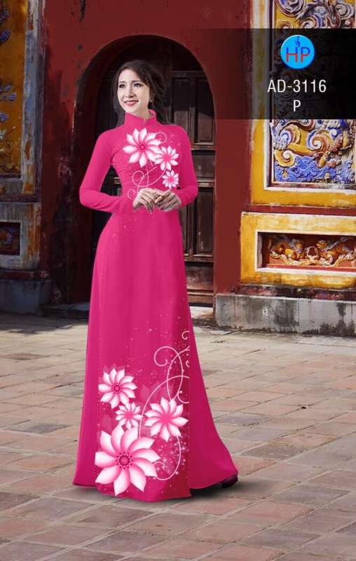 Vải áo dài hoa cúc Trắng