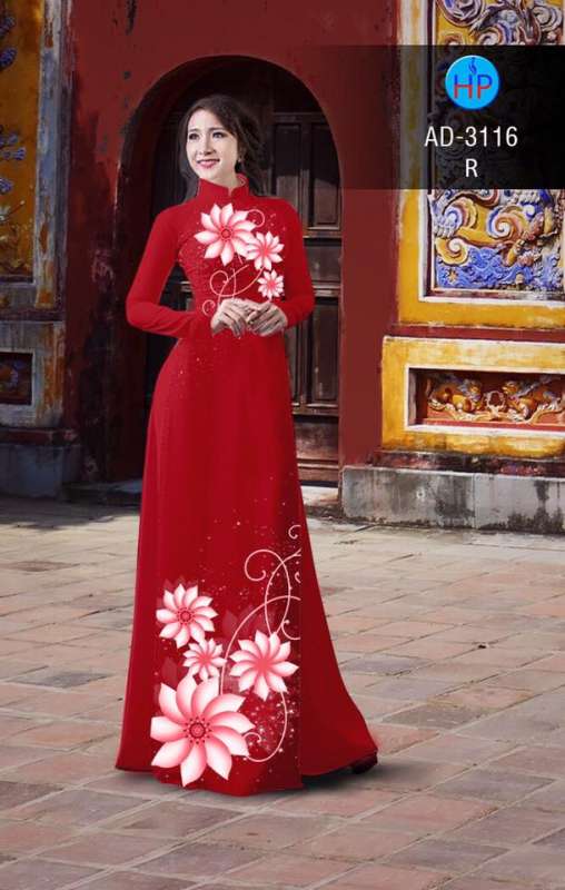 Vải áo dài hoa cúc Trắng