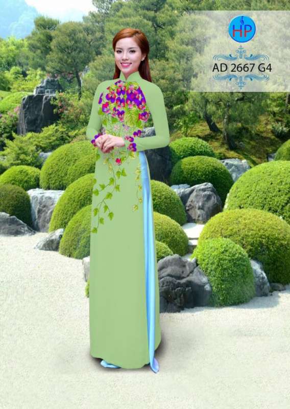 Vải áo dài hoa dây rơi