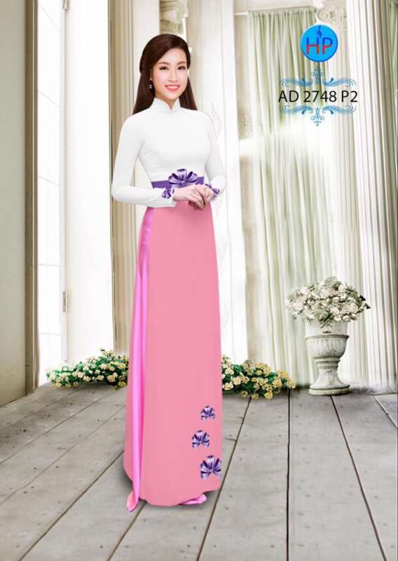Vải áo dài nơ ngang eo