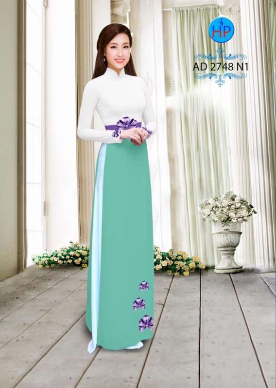 Vải áo dài nơ ngang eo
