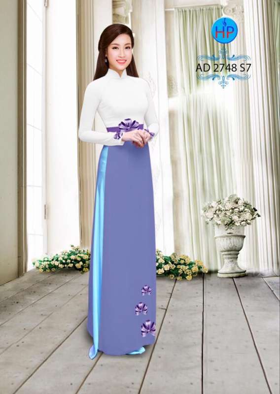 Vải áo dài nơ ngang eo