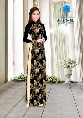 Vải áo dài hoa cỏ toàn thân-DT 2484