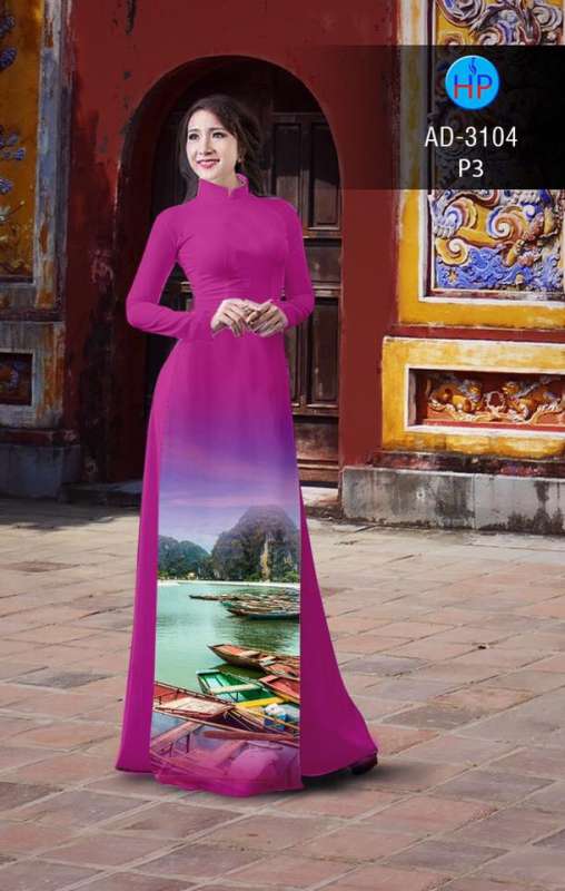 Áo dài phong cảnh nguyên bộ
