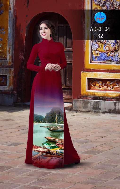 Áo dài phong cảnh nguyên bộ