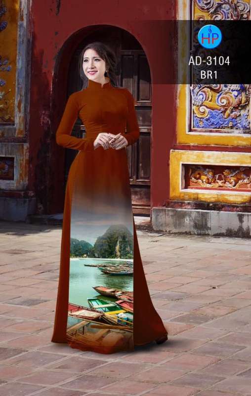 Áo dài phong cảnh nguyên bộ
