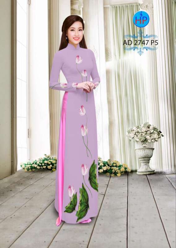 Vải áo dài hoa Sen Vải áo dài hoa Sen