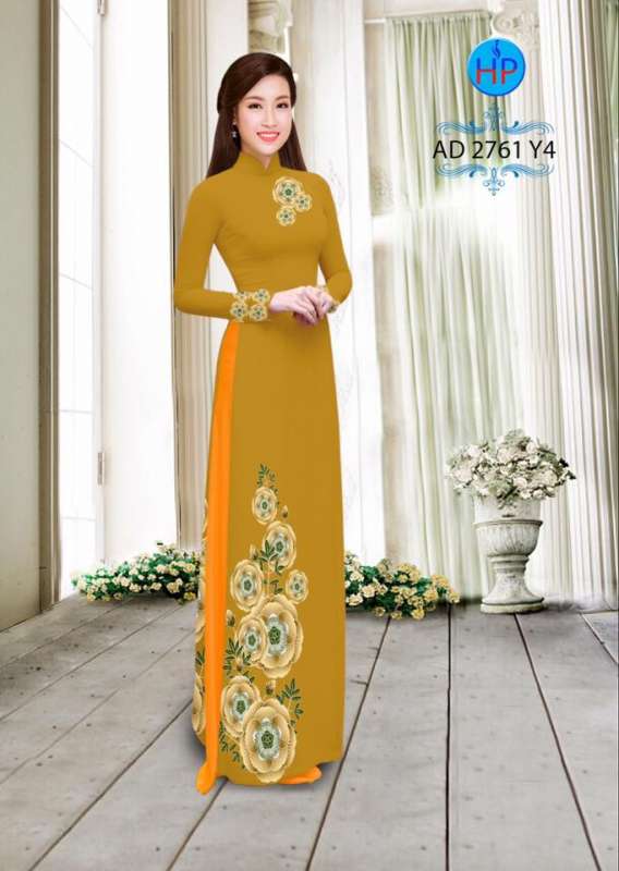 Vải áo dài hoa nhỏ trên dưới