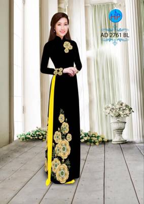 Vải áo dài hoa nhỏ trên dưới-DT 2500
