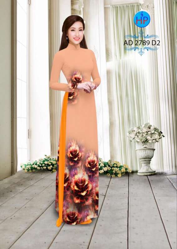 Vải áo dài hoa hồng 3D Vải áo dài hoa hồng 3D
