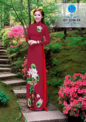 Vải áo dài bình hoa Sen-DT 2510