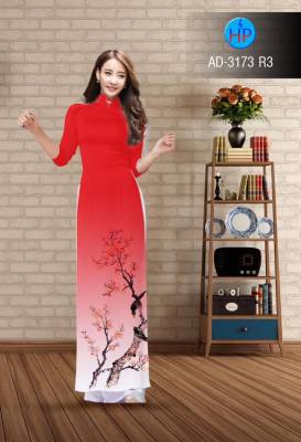 Vải áo dài cành Đào-DT 2519