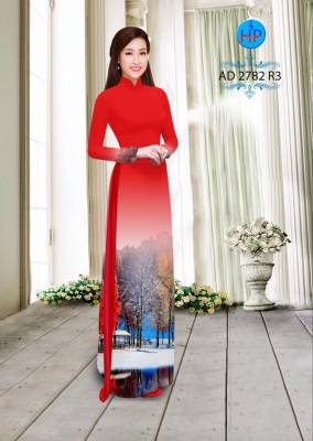 Vải áo dài phong cảnh mùa đông-DT 2523
