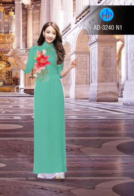 Vải áo dài hoa Ly Vải áo dài hoa Ly