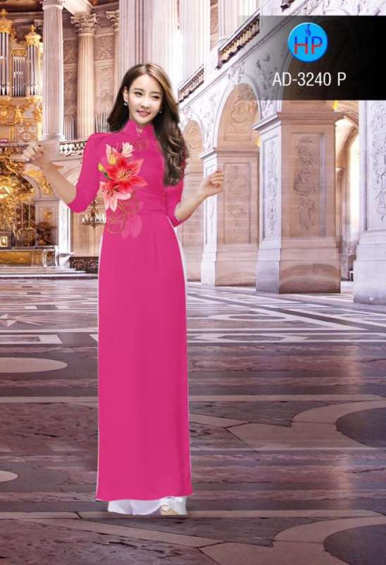 Vải áo dài hoa Ly