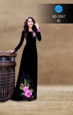 Áo dài bộ hoa trên dưới-DT 2562
