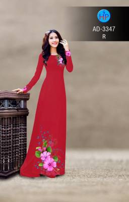 Áo dài bộ hoa trên dưới-DT 2562
