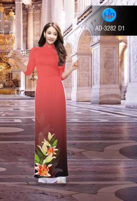 Vải áo dài hoa tà dưới-DT 2566
