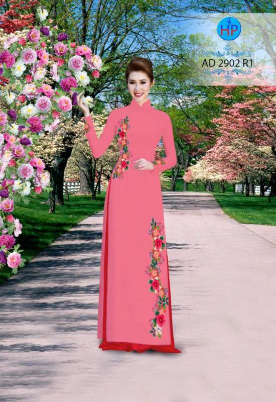 Vải áo dài hoa Hồng dây