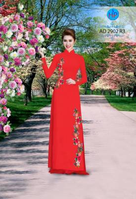Vải áo dài hoa Hồng dây-DT 2580