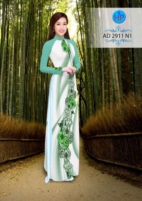 Vải áo dài hoa chạy dọc