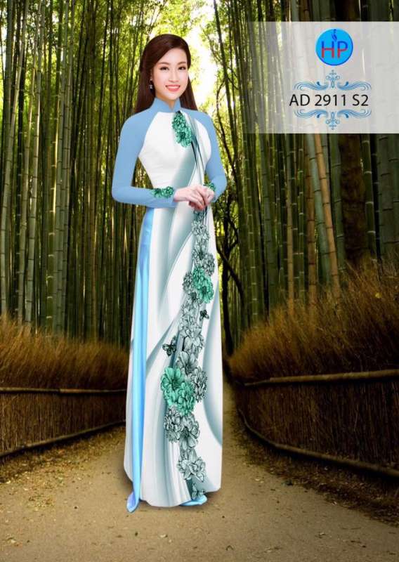 Vải áo dài hoa chạy dọc