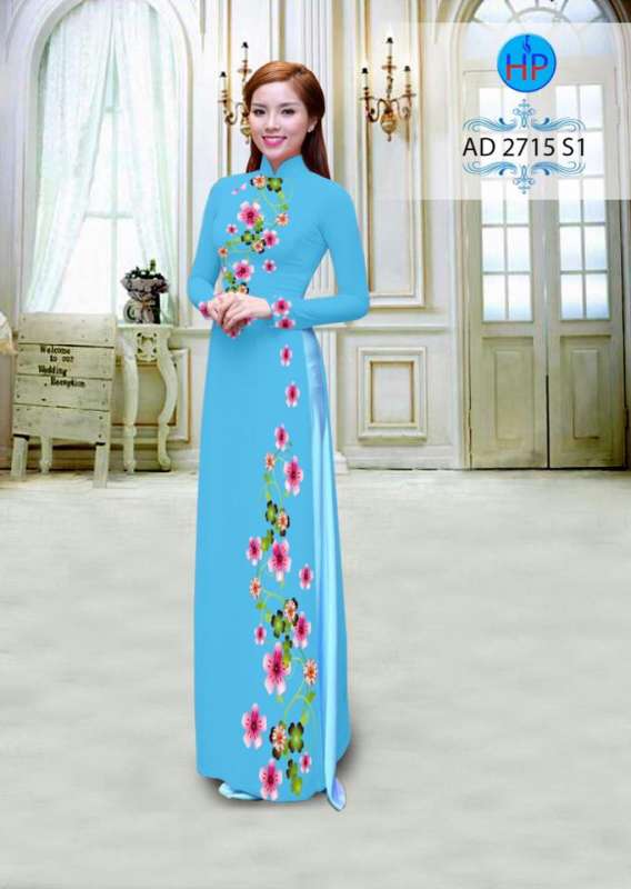 Vải áo dài hoa dây toàn thân