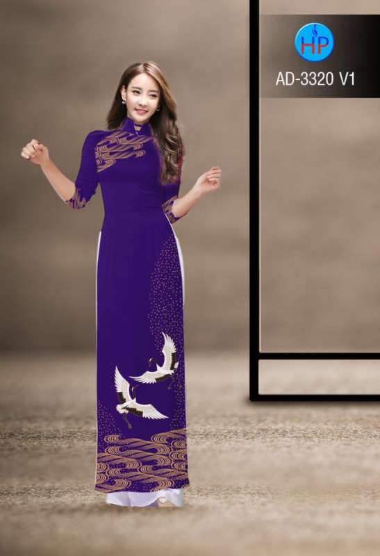 Vải áo dài chim Hạc Vải áo dài chim Hạc