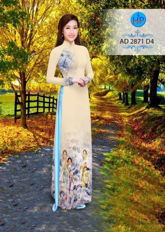 Vải áo dài tranh dân gian