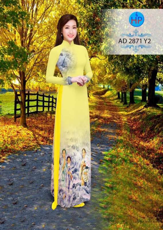 Vải áo dài tranh dân gian