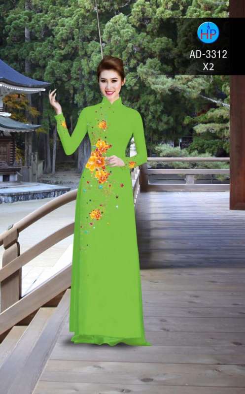 Vải áo dài hoa ngang eo