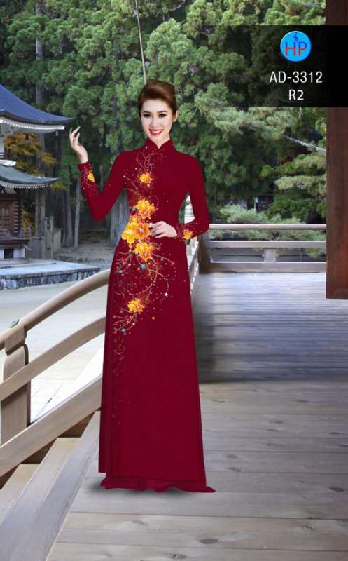 Vải áo dài hoa ngang eo