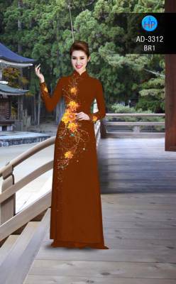 Vải áo dài hoa ngang eo-DT 2601
